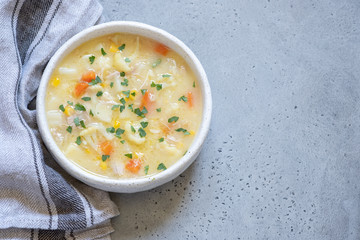 Chicken soup with vegetables