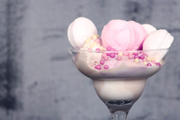 мороженое, крем, летний десерт, зефир