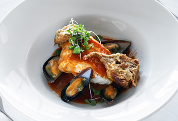 Sea devil with mussels