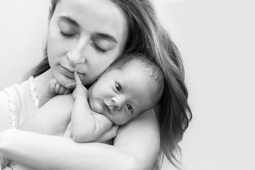 portrait of a sleeping infant baby boy