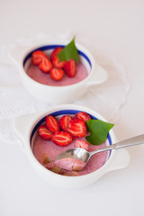 two strawberry souffles