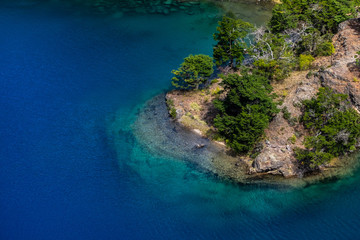 Crystal clear water of the lake of Cochrane, Patagonia, Chile.