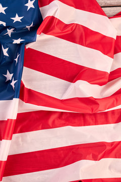USA flag background, vertical image. Flag of America, top view. Symbol of country.