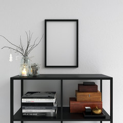 Frame Mockup with Cabinet Decoration