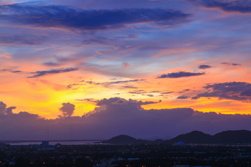 Beautiful sky at twilight time