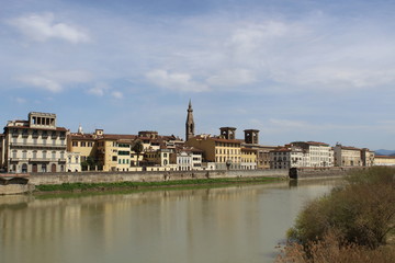 River Arno And Architecture In Florence, Italy