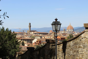 Fototapeta na wymiar Florence panorama city skyline and street light, Florence, Italy