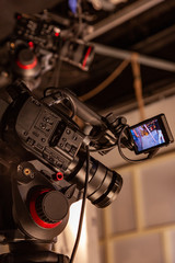 Fototapeta na wymiar Behind the scenes of video production or video shooting