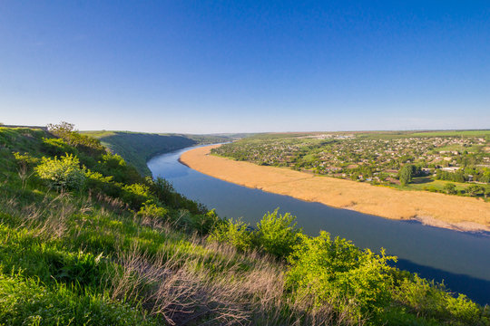 beautiful View to the Dniester River, Moldova, Tipova On the opposite Bank - Republic Transnistria