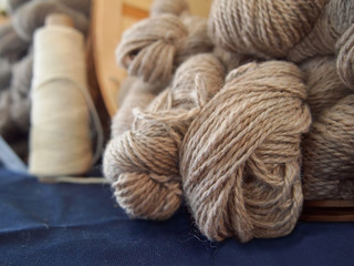 Fototapeta na wymiar Natural Sheep Wool Yarn
