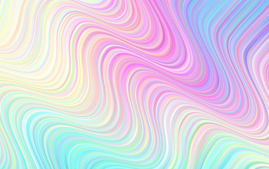 Holographic Gradient Wavy Stripes Vector Background. Pastel Rainbow Distorted Lines Texture. Psychedelic Color Neon Surface in Cyan, Blue, Pink, Violet, Magenta and Yellow. © Artefficient