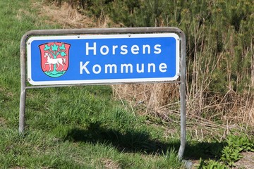 Horsens municipality road sign in Denmark