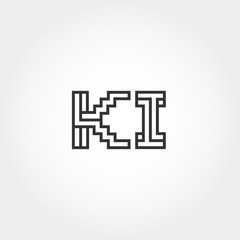 Initial Letter KI Logo Template Vector Design