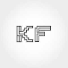 Initial Letter KF Logo Template Vector Design