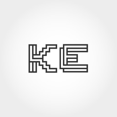 Initial Letter KE Logo Template Vector Design