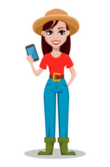 Female farmer cartoon character