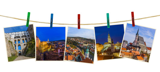 Cesky Krumlov in Czech republic images (my photos) on clothespins