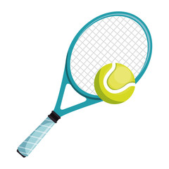 tennis racket and ball isolated icon vector illustration design