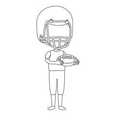Fototapeta na wymiar little boy playing american football character vector illustration design