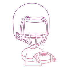 little boy playing american football character vector illustration design