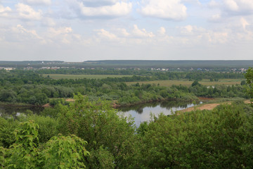 Obraz premium VLADIMIR, RUSSIA - MAY 18, 2018: View of an ancient Russian city founded in 1108. The capital of the Vladimir region. One of the tourist centers of the Golden Ring of Russia 