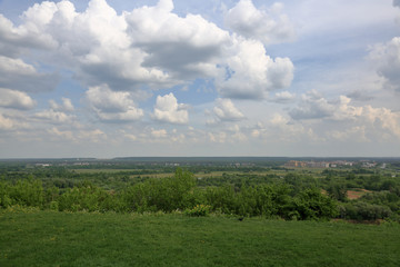 VLADIMIR, RUSSIA - MAY 18, 2018: View of an ancient Russian city founded in 1108. The capital of the Vladimir region. One of the tourist centers of the Golden Ring of Russia
