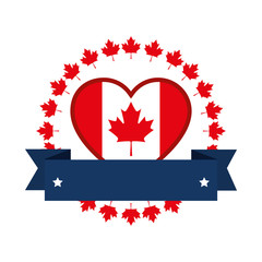 canadian flag emblem icon vector illustration design