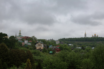 VLADIMIR, RUSSIA - MAY 18, 2018: View of an ancient Russian city founded in 1108. The capital of the Vladimir region. One of the tourist centers of the Golden Ring of Russia
