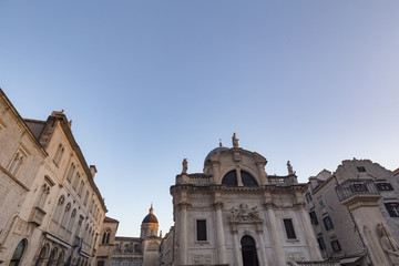 Fototapeta na wymiar Evening view of the Church of Saint Blaise in Dubrovnik, Croatia.