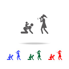 family photographed with a child icon. Elements of human family life in multi colored icons. Premium quality graphic design icon. Simple icon for websites, web design, mobile app