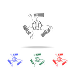 keyboards connect earth concept icon. Elements of game life in multi colored icons. Premium quality graphic design icon. Simple icon for websites, web design, mobile app