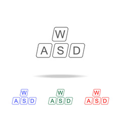 keyboard buttons WASD icon. Elements of game life in multi colored icons. Premium quality graphic design icon. Simple icon for websites, web design, mobile app