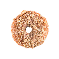 Crumb honey cake donut isolated on a white background