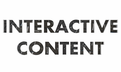 Interactive Content Computer Keyboard Online Interaction Words 3d Render Illustration