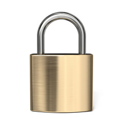 Padlock 3D rendering illustration on white background
