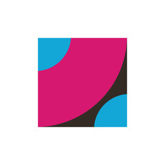 Square with multicolor logo