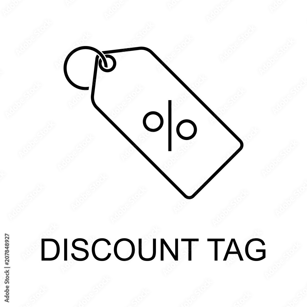 Poster discount tag outline icon. element of data protection icon with name for mobile concept and web apps