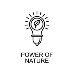 power of nature outline icon. Element of enviroment protection icon with name for mobile concept and web apps. Thin line power of nature icon can be used for web and mobile