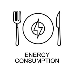 energy consumption outline icon. Element of enviroment protection icon with name for mobile concept and web apps. Thin line energy consumption icon can be used for web and mobile