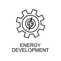 energy development outline icon. Element of enviroment protection icon with name for mobile concept and web apps. Thin line energy development icon can be used for web and mobile