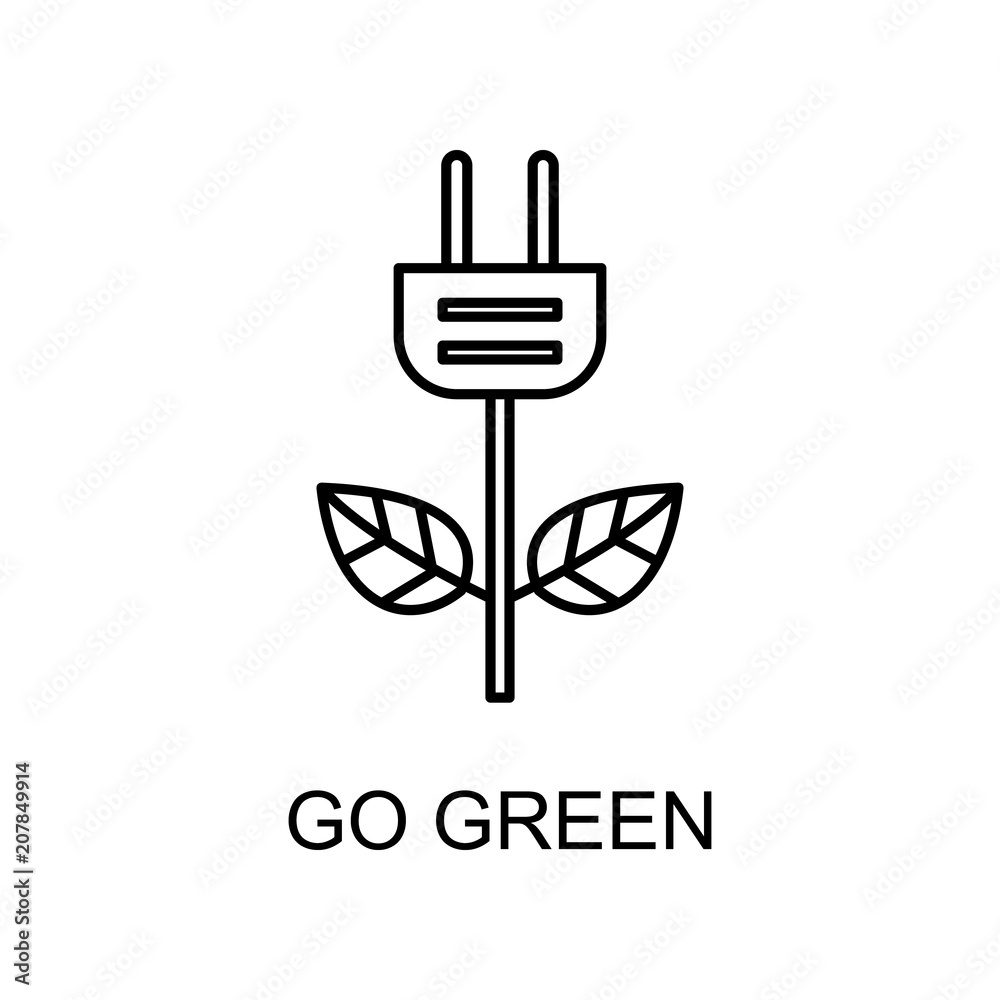 Poster go green outline icon. element of enviroment protection icon with name for mobile concept and web ap