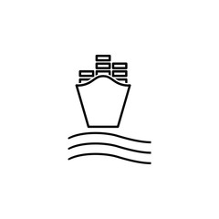 ship with containers front view outline icon. Element of logistic icon for mobile concept and web apps. Thin line ship with containers front view outline icon can be used for web