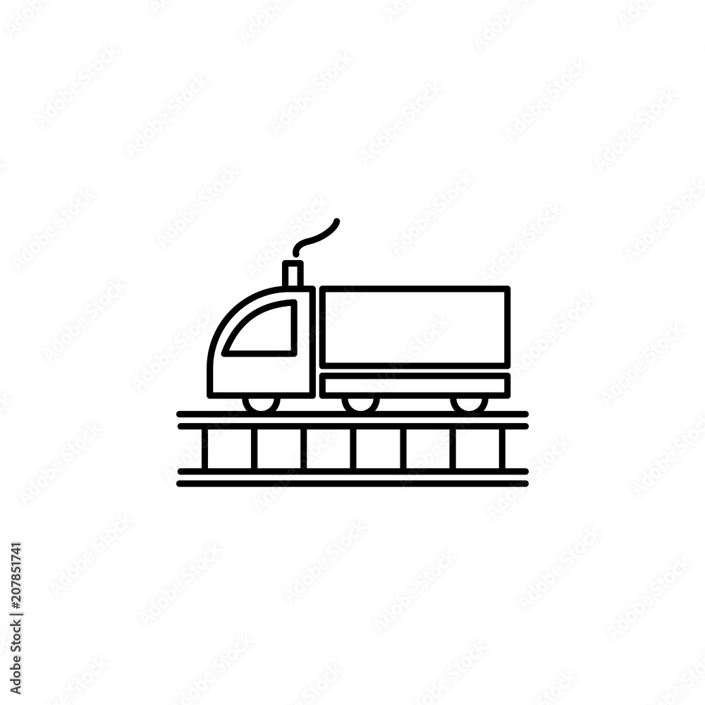 Poster a train outline icon. element of logistic icon for mobile concept and web apps. thin line a train ou