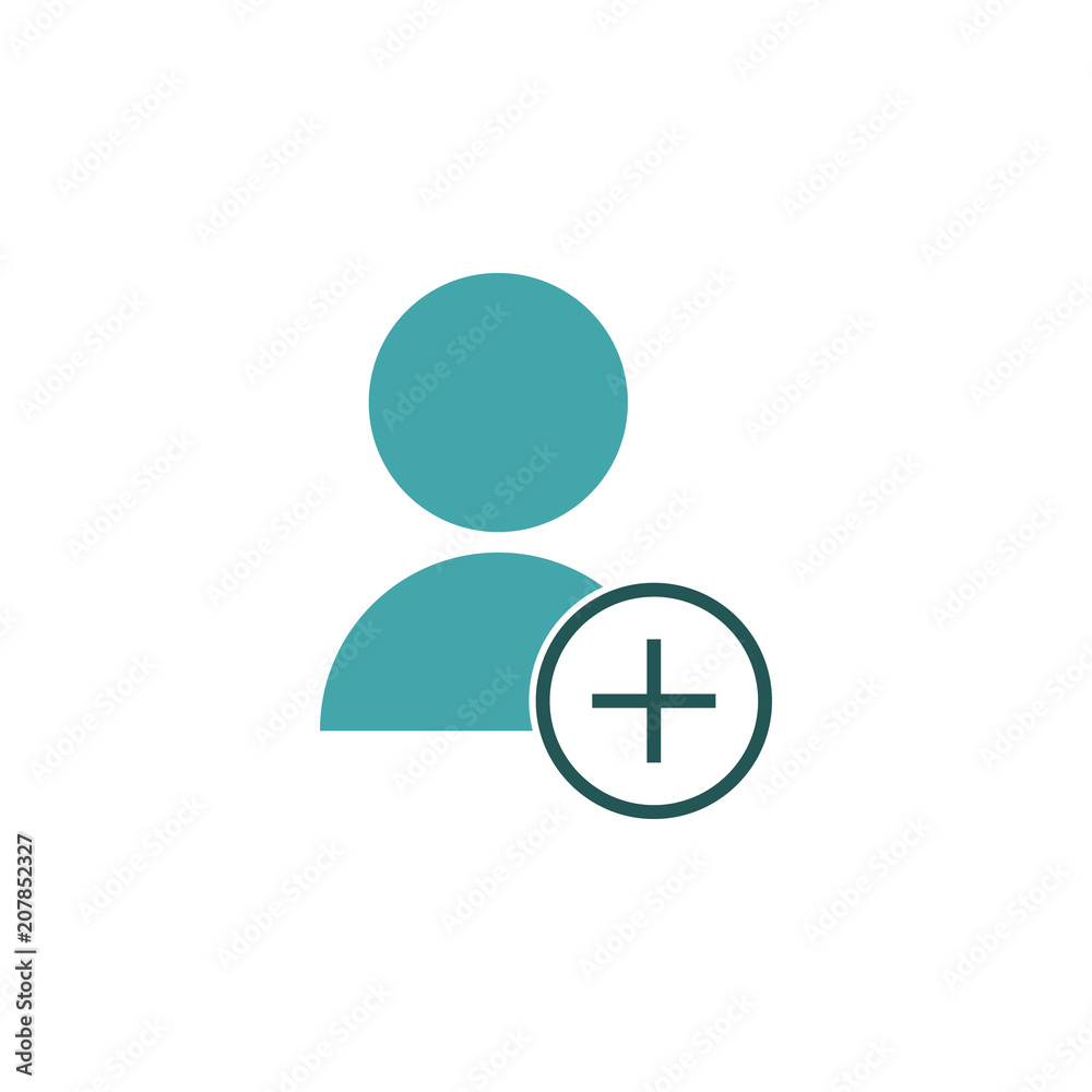 Aufkleber add contact icon. element of web icon for mobile concept and web apps. colored isolated add contact 
