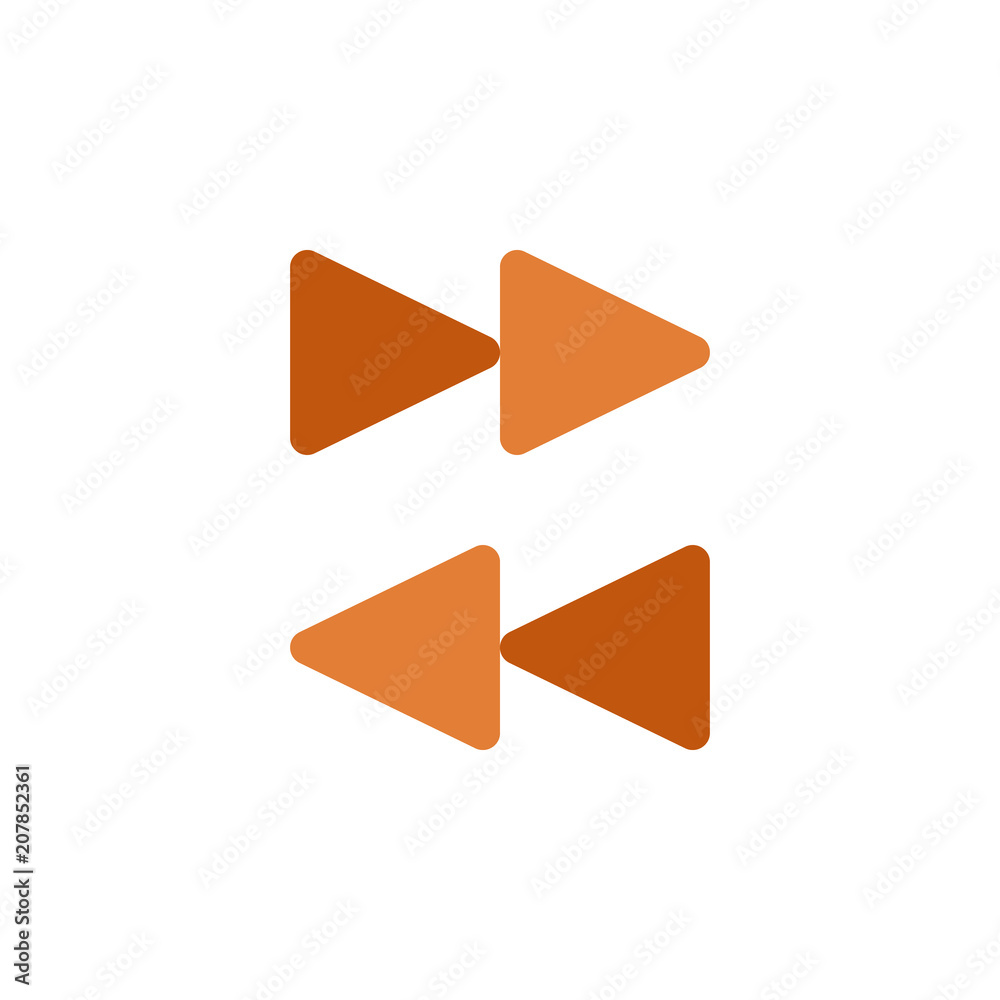 Poster arrows of rewind icon. element of web icon for mobile concept and web apps. colored isolated arrows 