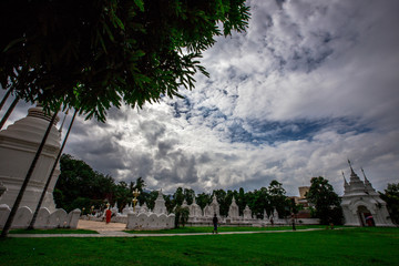 Pagoda, pagoda (Temple of the Royal Garden), watsuandok , is a beautiful temple in the north of Chiang Mai, Thailand.