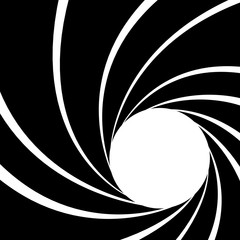 Gun barrel effect a classic theme black and white, Vector illustrator - obrazy, fototapety, plakaty