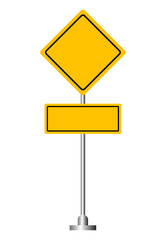 Blank Yellow road Sign 1