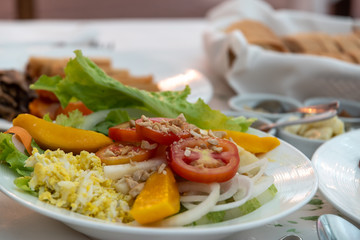Vegetable salad on the table