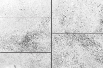 Grunge white and grey old cement floor tile texture and background.